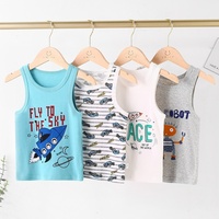 Gilet d'été en coton de qualité supérieure pour enfants : sous-vêtement fin pour garçons, gilet imprimé à bretelles pour filles, et gilet pour tout-petits.