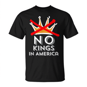 Camiseta No Kings In America de manga corta, unisex, con cuello redondo, camiseta patriótica - Product Image 3