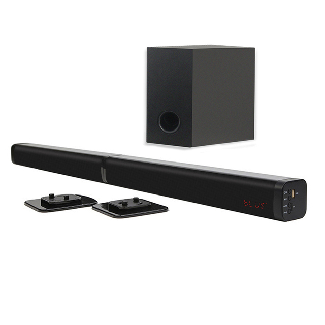 Samtronic 2.1ch Detachable 120W Output Blue Tooth Soundbar Speaker with Subwoofer Soundbar for Tv Home Theatre 2-in 1 Soundbar