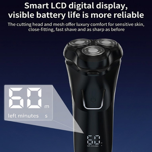 Afeitadora Rotatoria de 3 Cabezales <span class=keywords><strong>para</strong></span> Hombre, Cuchilla Flotante 4D de Doble Pista, Malla de Doble Anillo, Recortador Desplegable, Uso en Seco y Húmedo, Lavable, Carga USB - Product Image 2