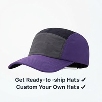 Casquette de sport en nylon 5 panneaux haut de gamme, personnalisable avec logo, respirante, séchage rapide, imperméable, pour la course à pied, vente en gros