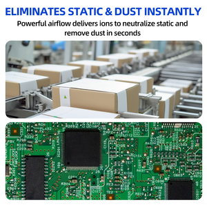 Pistola ad Aria Ionizzata a Ventaglio ST302D Antistatica ad Alta Pressione con Motore AC in Plastica per Apparecchiature Elettroniche - Product Image 6