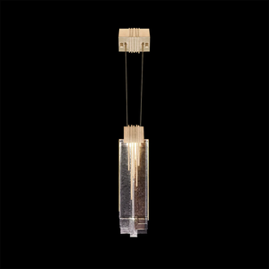 Lustre suspendu de luxe haut de gamme pour villa, salon, salle de banquet, art raffiné, Arpeggio 4,5"W, carré, or doux - Product Image 2