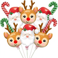 Ballons de Noël en aluminium, lot de 10, Père Noël, rennes, cerfs, géants, pour décorations de fêtes d'anniversaire et de vacances