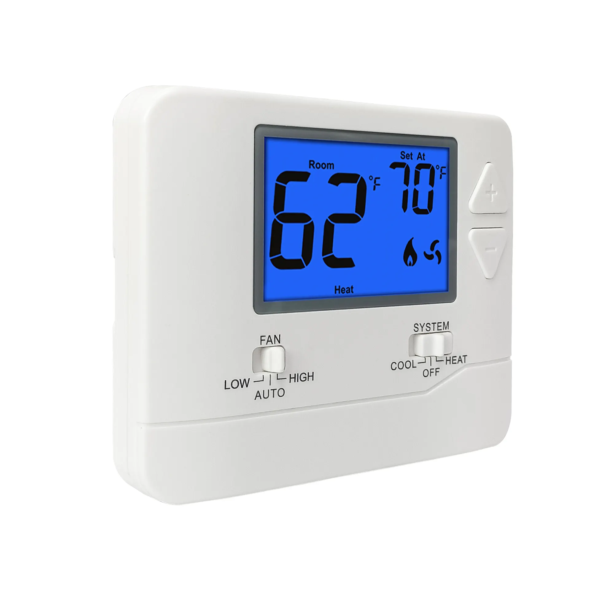 Single Stage 1 Heat 1 Cool Room Non-programmable Thermostat Electric or Gas Controls