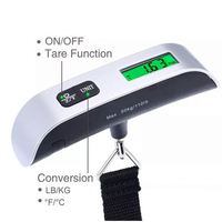 Balance électronique portable avec écran LCD numérique 110 lb/50 kg, pour peser les bagages, les valises, les sacs de voyage