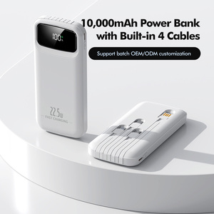 Batterie externe portable haute capacité 20W à charge rapide 10000mAh avec écran LED mince, câbles Micro USB et USB pour téléphones mobiles, utilisation en extérieur - Product Image 4