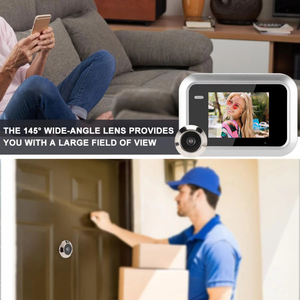 2.4 pouces écran LCD <span class=keywords><strong>judas</strong></span> caméra visionneuse 0.3MP CMOS visionneuse de porte 145 degrés grand Angle enregistrement Photo caméra <span class=keywords><strong>judas</strong></span> - Product Image 2