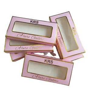 Caixa de cílios personalizada, caixa de cílios personalizada com logotipo para cílios postiços rosé folha de ouro