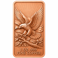 Barre de cuivre pur en relief 3D de 1 oz, Médaille en cuivre Aigle chauve américain et Déesse de la Liberté, Lingot de cuivre patriotique américain de collection