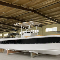Bateau de pêche en fibre de verre YAMANE, bateau de pêche sportif rapide en fibre de verre, bateau de pêche professionnel en haute mer avec toit rigide