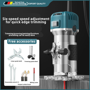 Electric Adjustable Speed 6 Gear Power <strong>Trimmer</strong> Metal Blade Wood Router Machine Electric Woodworking Edging Machine - Product Image 2