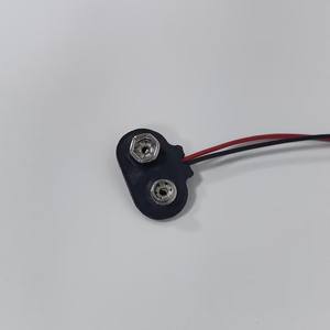 Jeu de 10 clips de batterie 9V Type I avec adaptateur de câble de 15cm Clip de batterie en cuir noir 9 volts I-Typ 15cm - Product Image 5