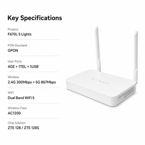 <b>ZTE</b> F670L F680C X PON ONU <b>Router</b> Modem Used Motherboard PCB Dual Band 2G 5G 1GE 4GE GPON ONT for FTTH - Product Image 3
