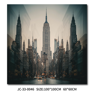 Arte de pared en lienzo con paisaje nocturno del Chrysler Building de Nueva York, impresión de paisaje urbano de Nueva York, decoración moderna para el hogar y la oficina - Product Image 4