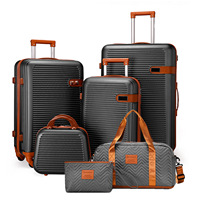 Ensemble de bagages rigides en PP sur mesure OEM, ensemble de 6 valises, valise de voyage à roulettes, valise trolley