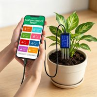 Testeur de sol 8-en-1, pH-mètre, équipement d'analyse des nutriments, connectivité avec téléphone portable, capteurs de température du sol, capteurs agricoles