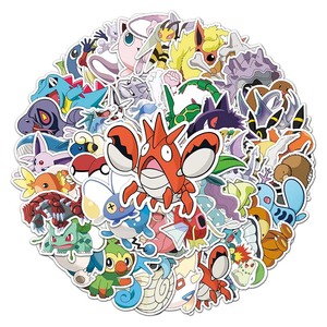 50pcs haute qualité téléphone portable découpé auto-adhésif vinyle PVC <span class=keywords><strong>Manga</strong></span> autocollant impression Anime autocollants - Product Image 1