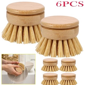 Cepillo para Platos de Cocina de Bambú Natural, Herramienta de Limpieza Ecológica con Cabezal de Cepillo para Lavar Ollas y Estufas - Product Image 1