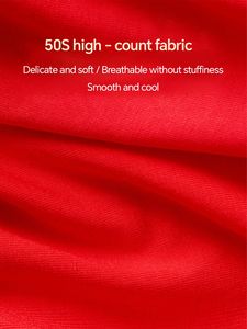 Modal <b>Men's</b> Mid-Rise <b>Underwear</b> Chinese Red Breathable Antibacterial Comfortable Home Wear Seamless Wholesale - Product Image 4