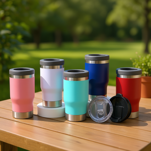 Gobelet isotherme Hipdeer 24oz en acier inoxydable à double paroi avec couvercle et paille pour les fêtes en plein air, les voyages et les cadeaux - Product Image 2
