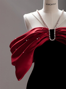 AL1217 vente en gros noir rouge bal Maxi grande taille élégant noir fête robes De Fiesta robe De soirée jeunes dames robes De soirée - Product Image 3