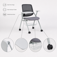Chaise de conférence en tissu avec pieds en acier pour la formation en entreprise
