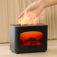 Conception personnalisée cheminée décoration ultrasonique flamme arôme humidificateur diffuseur huile essentielle brume fraîche humidificateur pour la maison