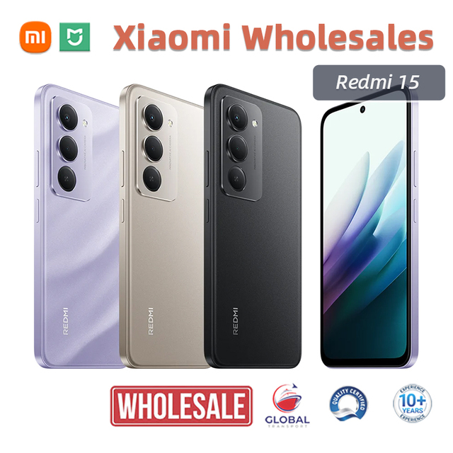 20 PCS MOQ, EXW HONG KONG, 100% ORIGINAL GENUINE, REDMI 15 4G GLOBAL || MOBILE PHONE SUPPLIER
