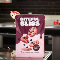 Sachets plats personnalisés OEM imprimés, emballage individuel refermable avec fermeture éclair, finition mate, pour bonbons, snacks, poudres et gâteaux