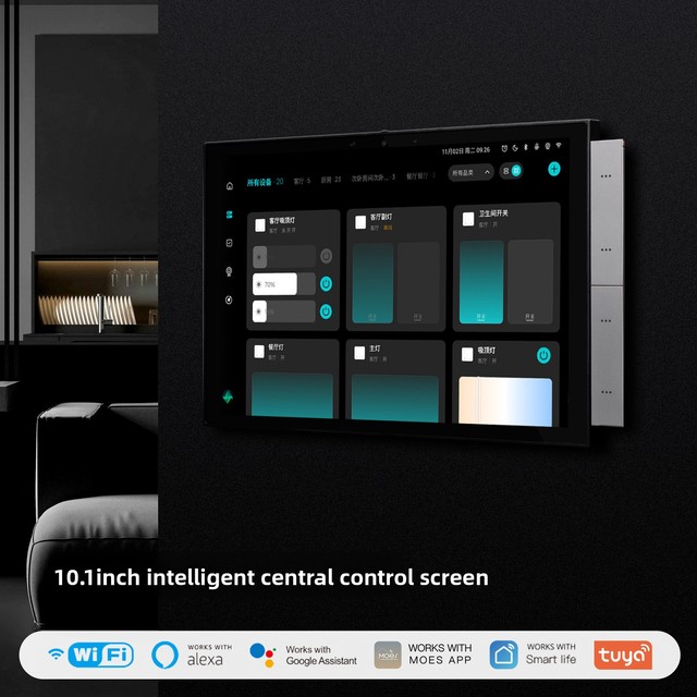 WiFi Graffiti Smart Home Intelligent Central Control Screen AC Powered App Remote Control Built-in Zigbee Gateway 10-inch