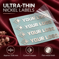 Étiquettes de transfert de logo en nickel électro-plaqué ultra-minces, autocollants métalliques personnalisés autocollants pour l'électronique
