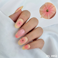 Vente en gros de faux ongles 3D en forme d'amande, couleur rose blush ombré, faits à la main, étiquette privée, ongles artificiels en gros