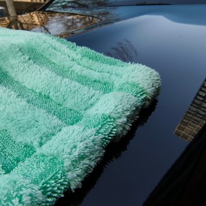 Grande serviette de detailing automobile en microfibre à boucles torsadées, ultra absorbante, séchage rapide, 1100 GSM, en polaire corail hybride - Product Image 4