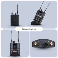 Pour Système de Monitoring Intra-Auriculaire Sans Fil WIEM-700 Stéréo UHF Portée 49m Alliage d'Aluminium Professionnel Studio Scène