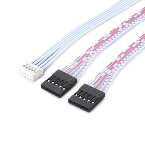 Kabel Ribbon 10 Pin ke Dual 5 Pin 1 ke 2 Splitter Putih Merah Plus Mark Konektor LHE untuk Sinyal Servo Sensor OEM - Product Image 1