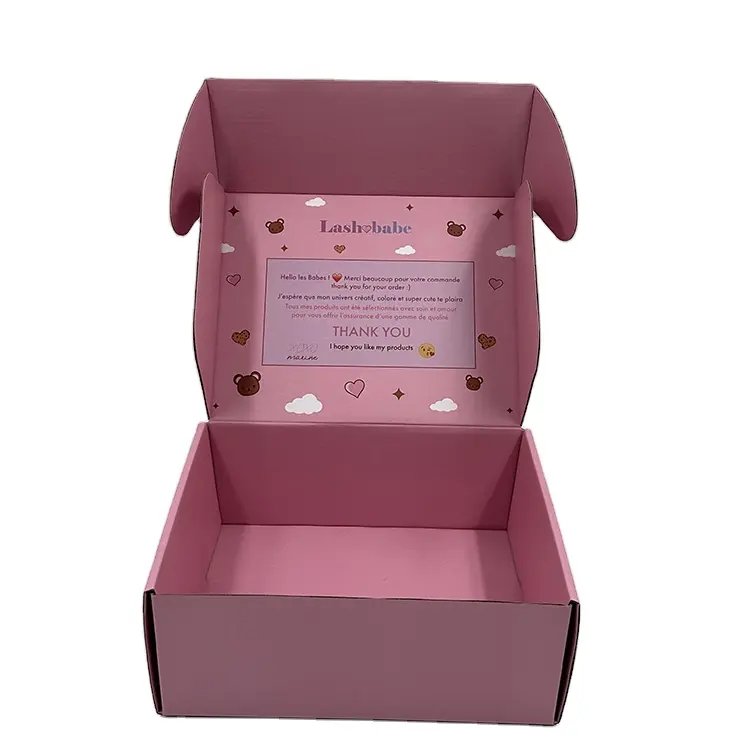 Caja de cartón con logotipo personalizado, embalaje de ropa interior, caja de correo corrugado, caja de envío pequeña para pequeñas empresas