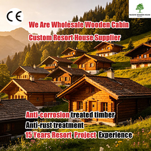 Cabaña de Madera de Pino Sólido Personalizada, <span class=keywords><strong>Chalet</strong></span> Prefabricado, Villa Vacacional Anticorrosiva para Glamping en la Montaña, Hotel Resort - Product Image 1