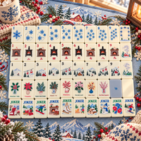 Set Mahjong Mewah Snow Ridge Hearth, 160 Buah Ubin Mahjong Amerika Dengan Tema Gubuk Pegunungan