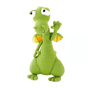 2024ホット販売カスタム手作りあみぐるみかぎ針編みおもちゃ子供のためのかわいい恐竜ニット人形