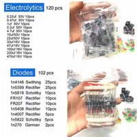 1818 Buah Kit Beragam Komponen Elektronik Resistor Kapasitor LED Transistor PCB untuk Perbaikan Prototipe Elektronik DIY