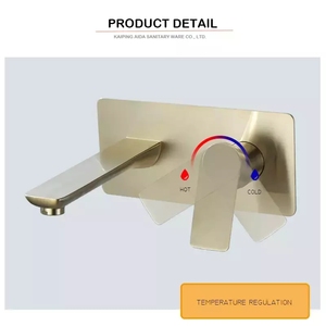 Amaxo đòn bẩy duy nhất chải vàng nước TAP ẩn trong treo tường lưu vực vòi Mixer - Product Image 3