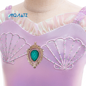 Abito da Principessa Sirena Ispirato al Cartone Animato Ariel, Costume per Bambine per Halloween - Product Image 3