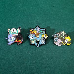 Wholesale New Designs Unisex Zinc Alloy Enamelled Brooch <b>Pins</b> Anime Pocket Monster DIY Clothing Decorations - Product Image 1