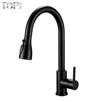 Robinet de cuisine OEM en acier inoxydable, monotrou, avec douchette extractible, arc haut, valve en céramique, montage sur plan, prix direct usine
