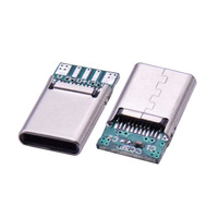 Connecteur USB Type-C mâle 5 broches avec 5 plaquettes de soudure en cuivre pour charge et transmission de données, carte 5 broches