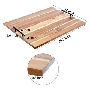 Planche à découper en bois naturel écologique pour cuisine, couvercle de cuisinière, protection de plan de travail pour évier de cuisine, plan de travail pour cuisinière à <span class=keywords><strong>gaz</strong></span>/électrique - Product Image 6