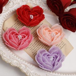 <strong>Valentines</strong> <strong>Day</strong> Rose Heart Scented Candle Luxury Handmade Soy Wax Romantic Proposal Decoration Birthday Anniversary Wedding <strong>Gift</strong> - Product Image 1
