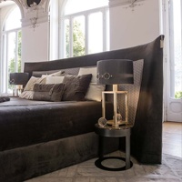 Lit King-size de style italien, luxe léger, pour chambres modèles, hôtels design, réceptions, chambres parentales, villas de loisirs, multifonctionnel