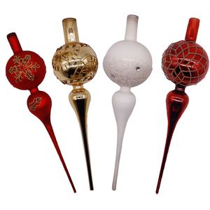 เครื่องประดับตกแต่งต้นคริสต์มาสแบบแขวนทำจากแก้ว งานฝีมือยอดนิยม ดีไซน์ปลายคู่ - Product Image 1